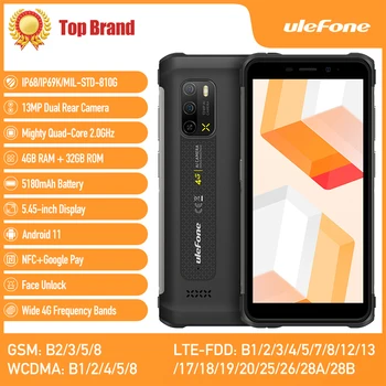 Ulefone Armor X10 Android 11NFC 13MP смартфон 5,45 “Глобальная версия Водонепроницаемый прочный телефон 4 ГБ + 32 ГБ 5180 мАч Изображение