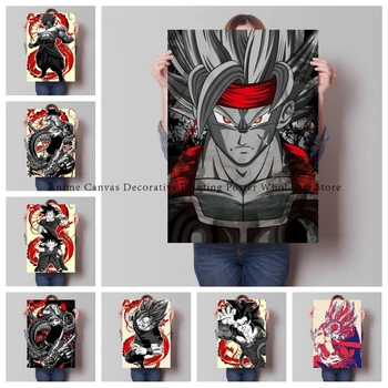 Японское Аниме, окружающее Горячий Dragon Ball Плакат, Супер Сайян, холст, картина, плакат, подходящий декор для домашней спальни Изображение