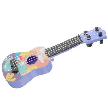 Для малышей Мини-Игрушки для малышей Миниатюрная Гавайская Гитара Детская Пластиковая Гитара Музыкальное обучение Раннее образование Ребенка Изображение