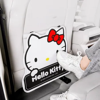 Аниме Sanrio Автомобильный Коврик для Защиты Спинки сиденья от ударов Hello Kittys, Милые Кавайные Автомобильные Задние Защитные Накладки, Противоизносный Коврик, Игрушки для Девочек, Подарок Изображение