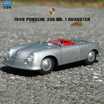 Welly 1:24 1948 Porsche 356 № 1 Roadster, модель из сплава, Имитация автомобиля, Коллекция украшений, Подарочная игрушка, Модель для мальчика, игрушка для мальчика Изображение