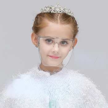 Защитные очки для детей высокой четкости, противотуманная маска на все лицо, защита глаз От брызг слюны, защитные очки Изображение