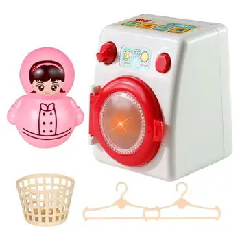 Набор игрушек для детской стиральной машины, Притворяющаяся игрушка с реалистичными звуками, набор моделей взаимодействия родителей и ребенка, Детские аксессуары для детей Изображение