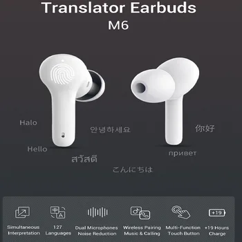 Горячие продажи Наушников M6 Smart Bluetooth Translation С поддержкой 127 языков и перевода на несколько стран Bluetooth-наушники Изображение