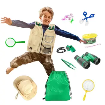 Игрушки для детей 11 шт., набор для прогулок на свежем воздухе, подарок на День рождения, Детский набор для приключений на свежем воздухе, для ловли насекомых, детские игрушки для мальчиков и девочек Изображение