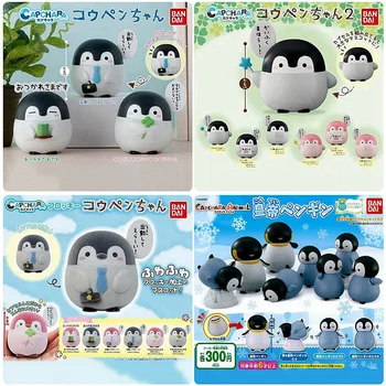 Оригинальные собранные игрушки Bandai Gashapon, версия Q, милый пингвин, креативная фигурка, модель, игрушки с орнаментом Изображение