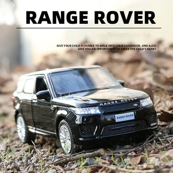 1:32 Бесплатная доставка, Легкосплавный автомобиль Land-Rover, модель спортивного автомобиля Range Rover, звук и свет сзади, детские игрушки, подарок любимому мальчику Изображение