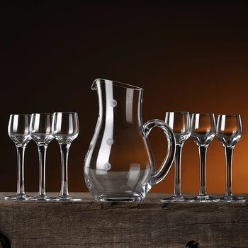 Неэтилированный Стеклянный Бокал для вина и винный горшок Ручной работы, Хрустальный набор Стаканов для виски, Бытовой Набор Изображение