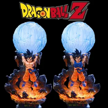 25 см Dragon Ball Z Majin Buu Фигурка Spirit Bomb Светодиодный Светильник Аниме Фигурки ПВХ Статуя Фигурка Модель Куклы Украшения Детские Игрушки Подарки Изображение