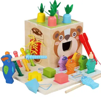 Красочная Сортировочная игра-головоломка, Сортировщик формы, строительные блоки, подходящие по цвету для малышей 1, 2, 3-летних детей, Подарок на День рождения для детей Изображение