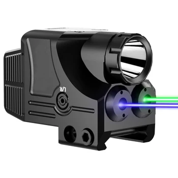 Зеленый Синий Лазерный прицел, ручной фонарик, Комбинированный Перезаряжаемый охотничий лазер для страйкбольного снаряжения, аксессуары Glock 19 Изображение