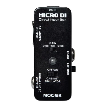 MOOER Micro DI Шкаф для педалей эффектов электрогитары, имитатор аналогового прямого ввода, Цельнометаллический корпус, Гитарные запчасти, Аксессуары Изображение