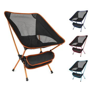 Сверхлегкий складной стул для путешествий, сверхтвердый, с высокой нагрузкой, Походный стул для кемпинга, Портативное Пляжное походное сиденье для пикника, Стул для рыболовных инструментов Изображение