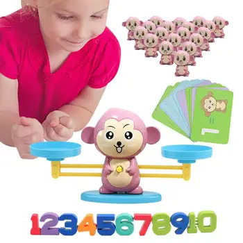 Математическая игрушка Монтессори, весы для балансировки животных, Обучающая Математическая Балансировочная шкала, Настольная игра с цифрами, Обучающие игрушки для детей Изображение