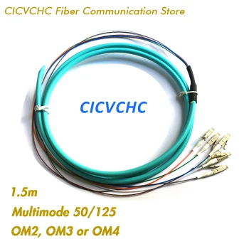 распределительный кабель из 6 волокон 2шт- LC/UPC-Многорежимный (50/125)-OM2, OM3, OM4-0,9 мм с буферизацией-1,5 м / пучок волоконной косички Изображение