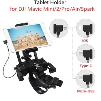 Держатель планшета для Дрона Mavic Mini/2/Pro/Air/Spark, кронштейн, подставка, шейный ремешок, ремешок, стент для Дрона iPad, аксессуары Изображение