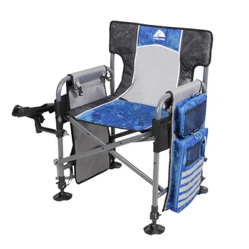 DZQ Camping Director Fishing Chair, Синий, Пляжный стул для взрослых, уличный стул, походный стул Изображение