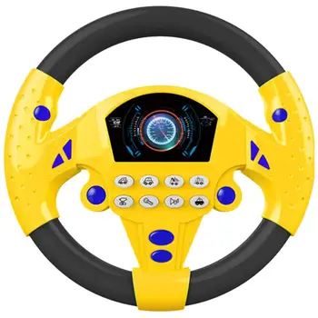 Игрушка на руле с подсветкой и звуками, пластиковая имитация, развивающие развивающие игрушки, интерактивный подарок для детей, Черный, желтый Изображение
