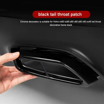 декоративная рамка задней горловины черного цвета для Volvo xc60 xc90 s60 v60 s90 v90CC v60cc xc40 Хромированная отделка Изображение