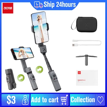 Zhiyun Smooth X 2-Осевой Ручной Карданный Стабилизатор для iPhone 11/11 12 Pro 8 7 Plus Samsung Galaxy S8 + S8 Huawei Xiaomi Изображение