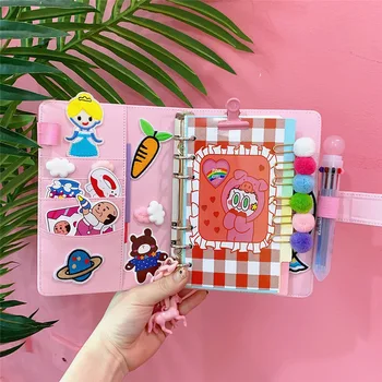 Корейский блокнот на спирали из искусственной кожи Kawaii A6, дневник, еженедельник, чтобы сделать это, ручная книга, подарок для девочек на День рождения Изображение