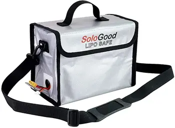 SoloGood Портативная огнеупорная взрывозащищенная липо-батарея, сумка безопасности Airforth Silver для радиоуправляемого автомобиля, самолета, вертолетных батарей Изображение