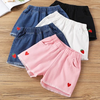 IENENS Kids, летняя джинсовая одежда для маленьких девочек, Шорты, брюки, Джинсовая одежда, Повседневные короткие брюки для девочек, детские плавки Изображение