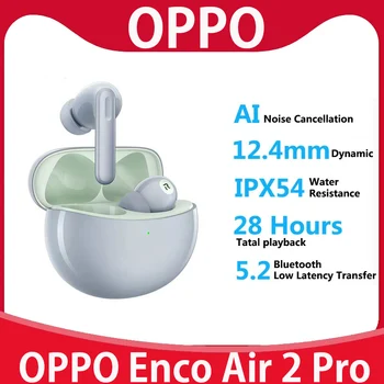 Оригинальные Наушники Oppo Enco Air2 Pro Air 2 Pro Bluetooth5.2 ANC С Активным Шумоподавлением 12,4 мм Усилитель глубоких басов IP54 Для Reno 8 Изображение