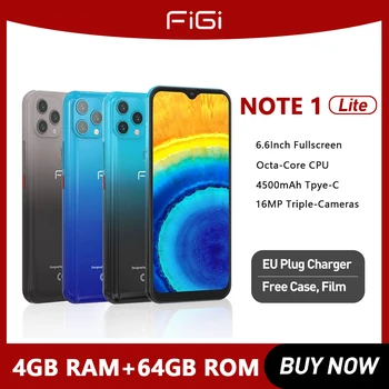 FIGI Note 1 Lite Восьмиядерный 4 ГБ 64 ГБ Мобильный телефон Android 11 4G Смартфоны 16MP Тройные Камеры Мобильные Телефоны Глобальная версия 4500 мАч Изображение