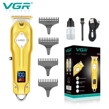 VGR Триммер Для волос Профессиональная Машинка Для Стрижки Волос Металлическая Машинка Для Стрижки Волос Электрический Светодиодный Дисплей Zero Cutting Machine для Мужчин V-261 Изображение
