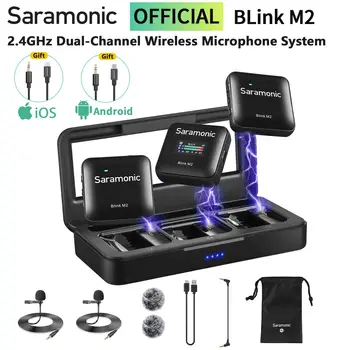 Saramonic Blink M2 Беспроводной Петличный Нагрудный Микрофон для iPhone Android ПК Портативных Зеркальных Камер Прямая Трансляция YouTube Изображение