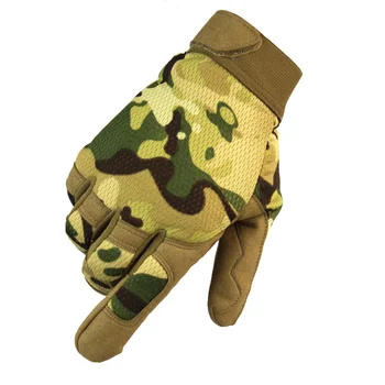 Уличные Тактические перчатки Армейские Военные Велосипедные Пешие Прогулки Альпинизм Стрельба Пейнтбол Камуфляжные Спортивные перчатки с полными пальцами Изображение