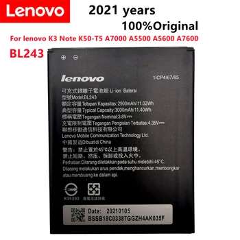 2021 Новый 100% Протестированный Оригинальный Аккумулятор мобильного телефона BL243 для lenovo K3 Note K50-T5 A7000 A5500 A5600 A7600 Batteria Изображение