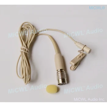 Бежевый микрофон с клипсой на лацкане Для беспроводного передатчика Audio-Technica на ремне Hirose 4Pin для караоке-пения, Речевой инструмент, Микрофоны Изображение