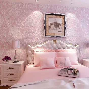 Розовые Обои для украшения спальни и гостиной, 3d Обои с цветочным Рисунком, Домашний Декор, Современные декоративные обои для стен Изображение