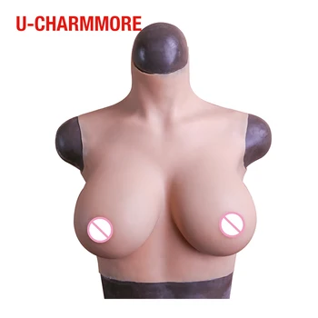 U-CHARMMORE Crossdress Силиконовые формы груди Искусственные поддельные сиськи Твердая начинка Для Трансгендеров Трансвеститов Изображение