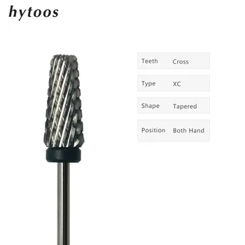 HYTOOS XC 5 в 1 с поперечными насадками 3/32 Безопасная Электрическая дрель для ногтей Твердосплавная насадка для маникюра Изображение