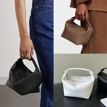 Дизайнерские сумки из натуральной кожи, женские ланч-боксы, Модная женская квадратная сумка на молнии для покупок Изображение