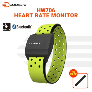 Нарукавная повязка с датчиком сердечного ритма COOSPO HW706, водонепроницаемая Bluetooth 5,0, ANT + Регулируемая Точный спортивный монитор для Wahoo Garmin Изображение