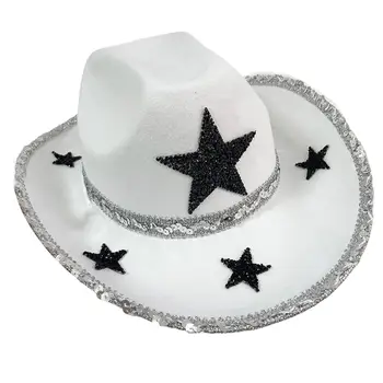Ковбойская шляпа в западном стиле, ковбойская шляпа для костюмов, аксессуары для праздничной вечеринки Изображение