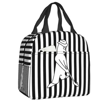 Изготовленная на заказ сумка для ланча с логотипом Гольфа, Женская Теплая сумка-холодильник, изолированный контейнер для ланча, для студенческой школьной работы, Сумки для пикника с едой Изображение