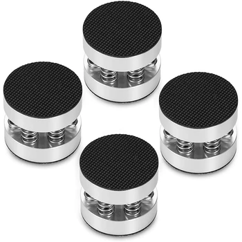 4 шт. Серебристые алюминиевые пружинные динамики с шипами, изолирующие ножки для аудио усилителя Hi-Fi/Динамика/проигрывателя/проигрывателя Изображение