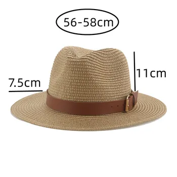 Панама, женские шляпы с широкими полями, повседневные уличные соломенные шляпы, панама, мужские кепки, лето, весна, официальные женские соломенные шляпы, сомбреро De Mujer Изображение