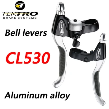 Тормозной рычаг TEKTRO CL530 из алюминиевого сплава, велосипедная тормозная ручка, встроенный звонок, дизайн тормозного рычага, предварительно сжатый дисковый тормозной рычаг Изображение
