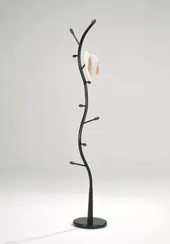 Декор Прихожая Из металла и дерева, Пальто и Шляпа из дерева Черного Цвета с акцентами орехового цвета Изображение