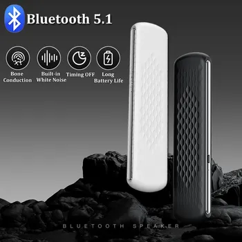 2023 Карманный Bluetooth-динамик с костной проводимостью, беспроводная стереофоническая звуковая панель Под подушкой, музыкальная шкатулка, Встроенный белый шум, улучшающий сон Изображение