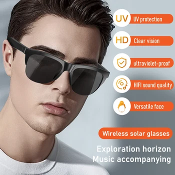 Новые Градиентные Поляризованные Очки Kacamata Bluetooth Auriculares Tws Для Мужчин, Музыкальные Mp3-Наушники, Солнцезащитные очки для наушников Bluetooth Изображение