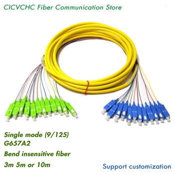Дерево оптоволоконных кабелей-12 волокон - SC/APC-SC/UPC-SM (9/125)-G657A2-разветвление 0,9 мм Изображение