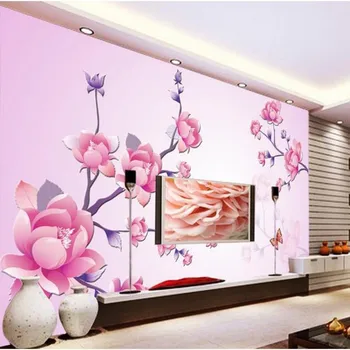 beibehang Быстро настраивает размер HD 3d стереоскопических обоев для спальни-обои с цветочным рисунком papel de parede фотообои Изображение