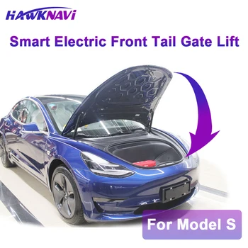 Электрическая система открывания двери лифта Hawknavi для Tesla Model S Frunk Lift Передний багажник Автоматическое управление питанием с помощью приложения Регулируемая скорость Изображение